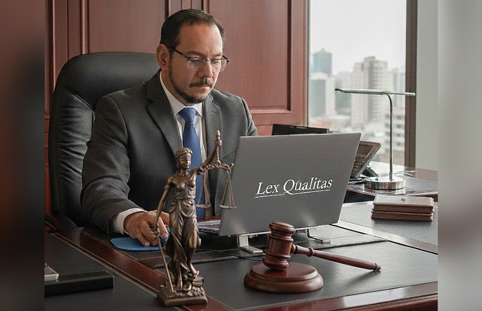 Lic. Israel Assafet Corrales González en su despacho