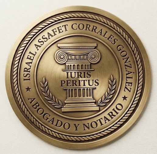 Sello de Israel Assafet Corrales González, abogado y notario